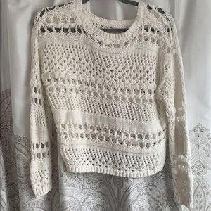 White knitted sweater